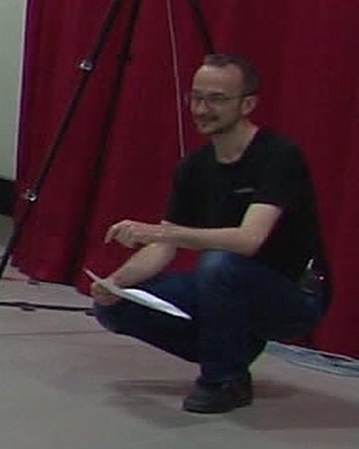Benjamin Brenneur au bord du volume de capture, Griffith Film School, septembre 2015